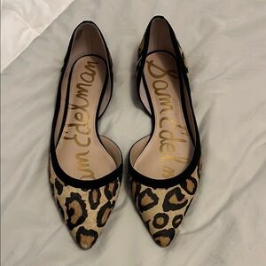 Sam Edelman Brown and Black Leopard Calf Hair Flats